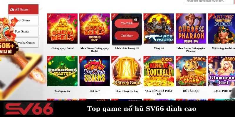 Điểm qua các tựa game slot tại SV66 thịnh hành