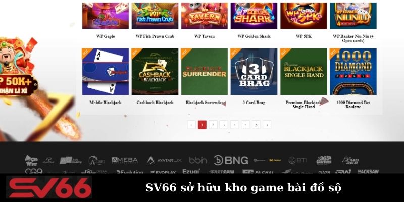 Kho game bài SV66 đa dạng và phong phú nhiều thể loại