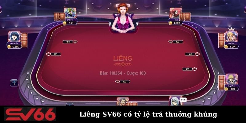 Tỷ lệ thắng hấp dẫn khi tham gia Liêng SV66